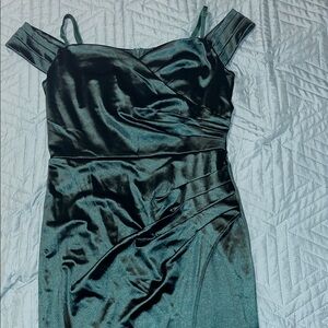 Miusol Strapless Dark Green Dress